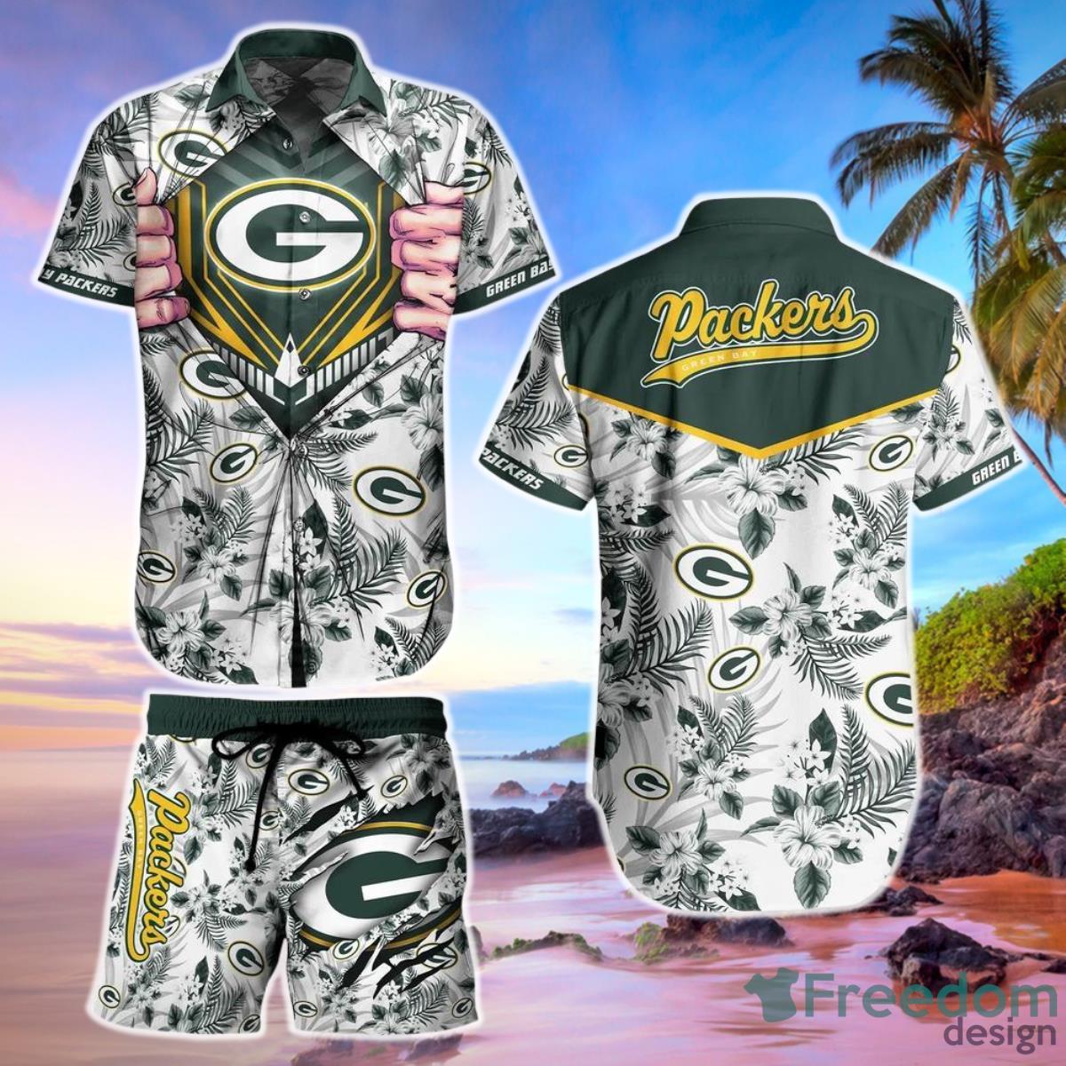 Green Bay Packers Nfl Football Hawaiian Shirt And Short New Summer For Big Fans Gift For Men Women Product Photo 1