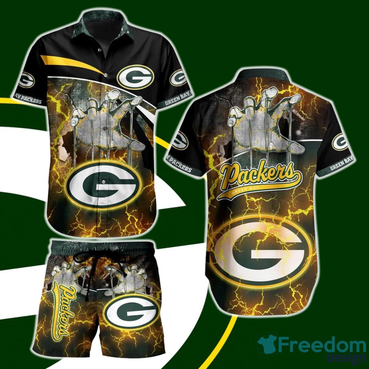 Green Bay Packers NFL Logo Combo Hawaiian Shirt And Short Summer