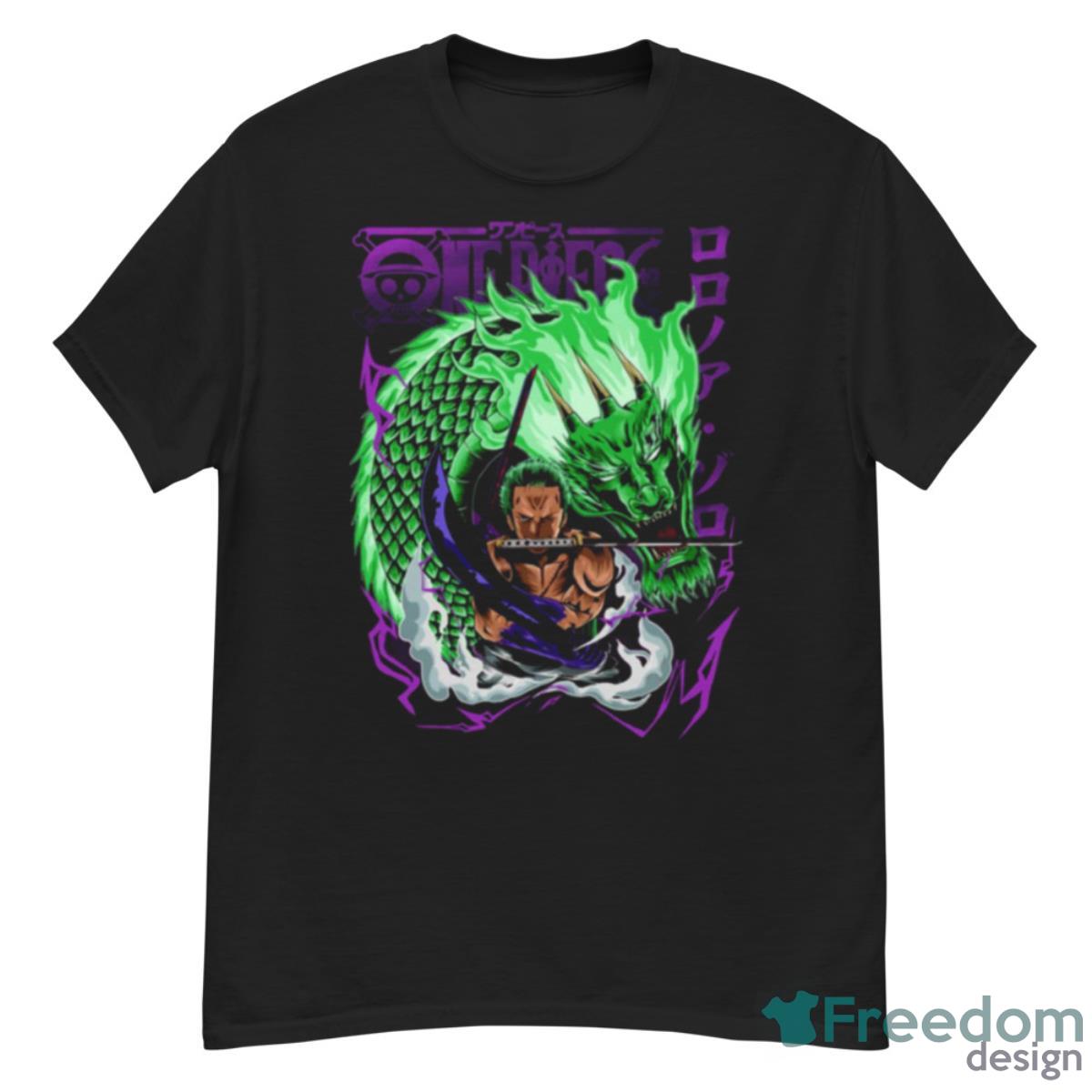 Green Dragon And Roronoa Zoro One Piece Anime Series Shirt - G500 Men’s Classic T-Shirt