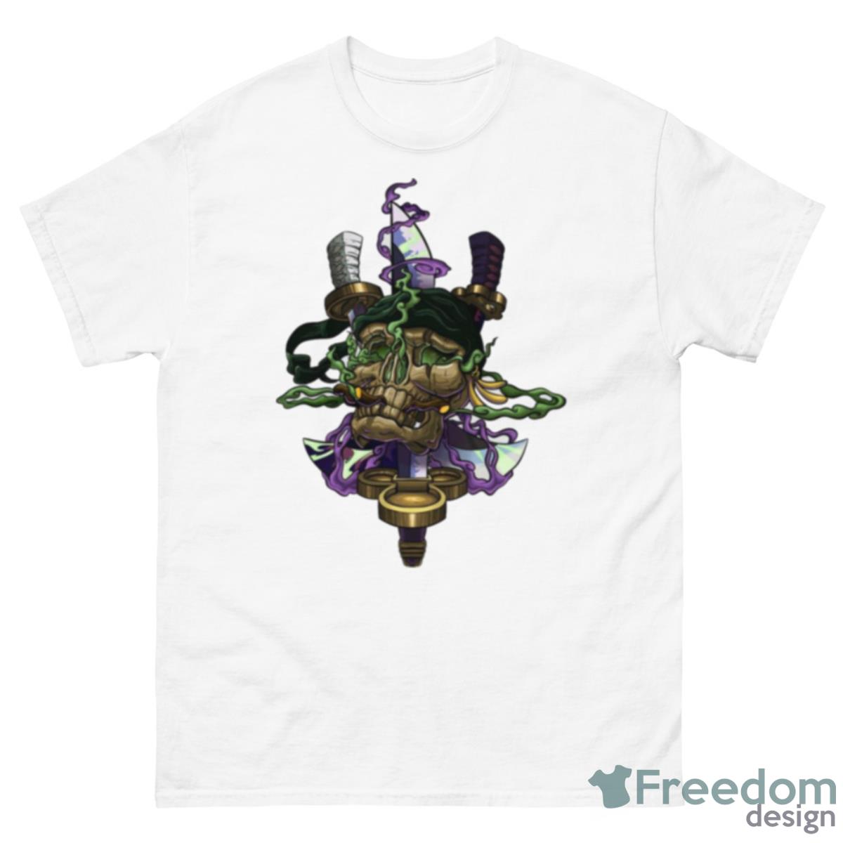 Green Smoke Zoro’s Jolly Roger One Piece Art Shirt - 500 Men’s Classic Tee Gildan