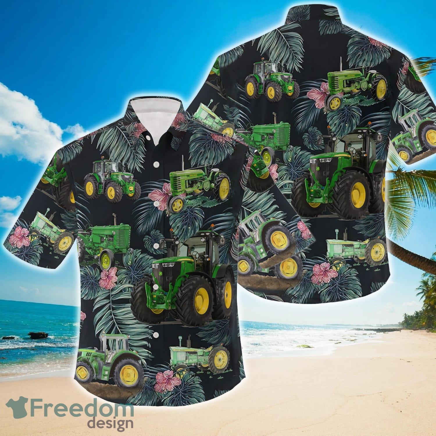 Green Tractor Leaf Tropical Hawaii Shirt Product Photo 1