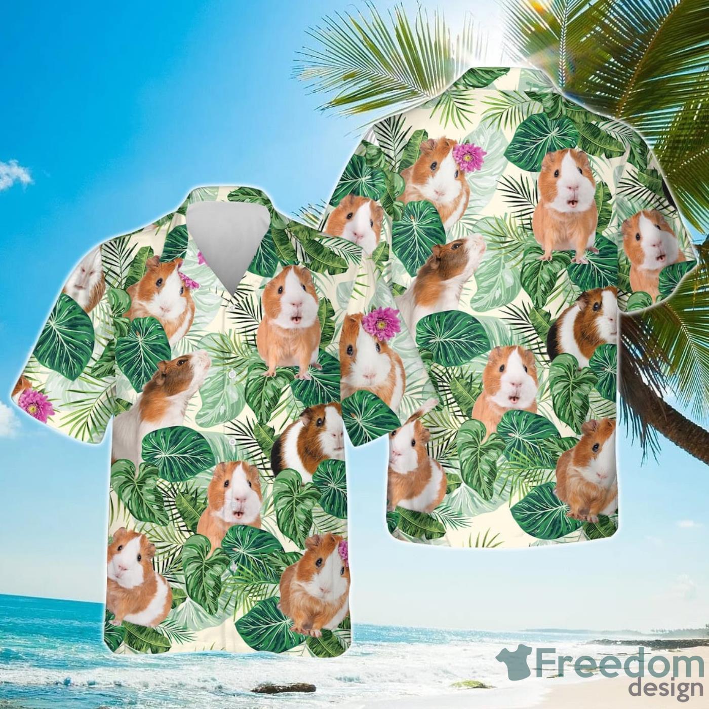 Guinea Pig Lovers Floral Hawaiian Shirt Product Photo 1