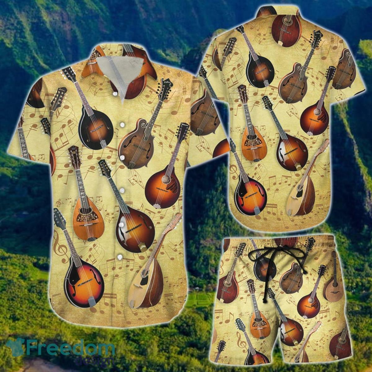 Guitar Hawaiian Shirt And Short For Men And Women Product Photo 1