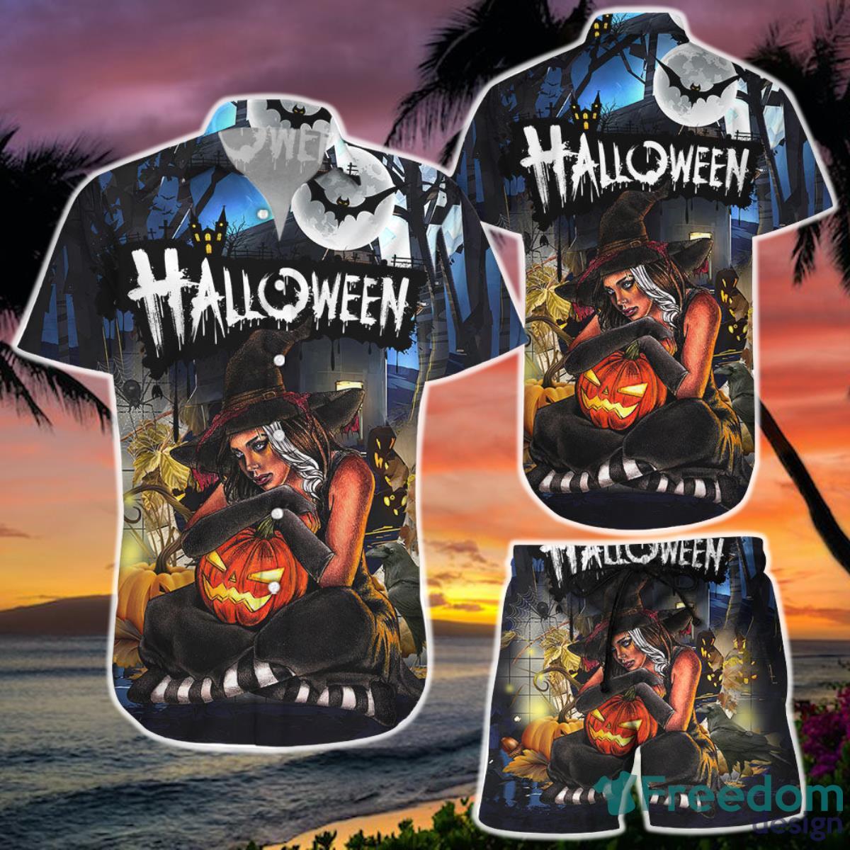 Halloween Hawaiian Shirt Happy Halloween Witch Pumpkin Scary Hawaii Shirt Gift Ideas For Witches Product Photo 1