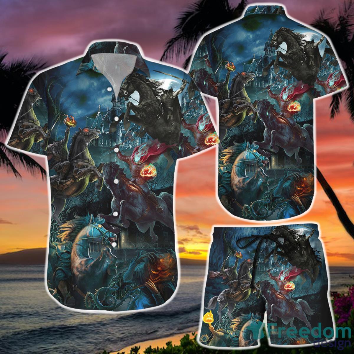 Halloween Headless Horseman Scary Night Hawaii Shirt and Short Headless ...