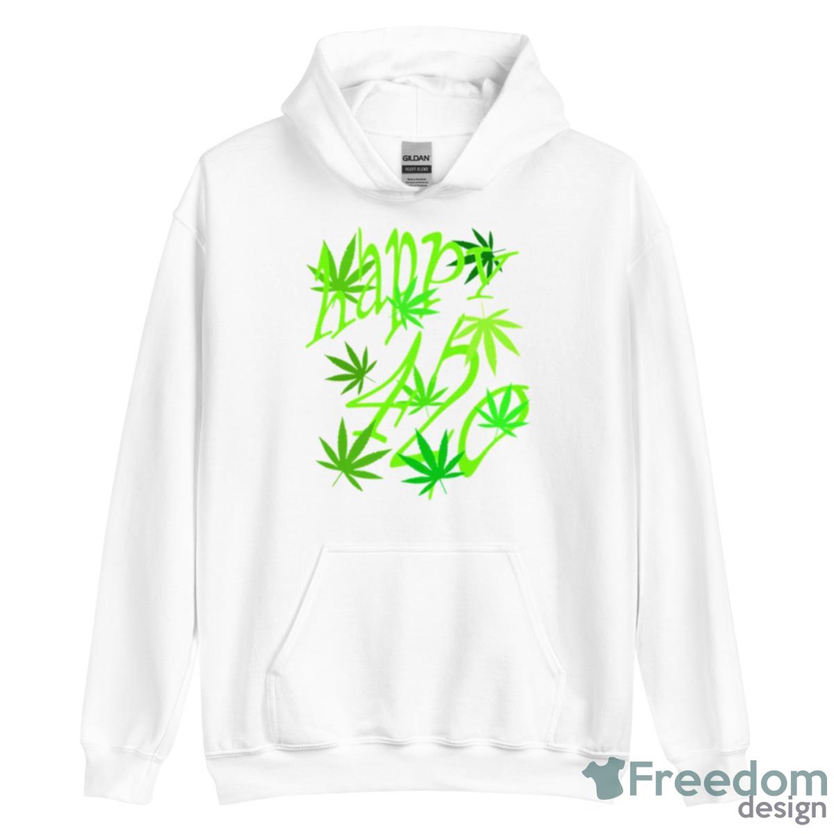 Happy 420 For Weed Lovers Art Shirt - Unisex Heavy Blend Hooded Sweatshirt Happy 420 For Weed Lovers Art Shirt - Unisex Heavy Blend Hooded Sweatshirt