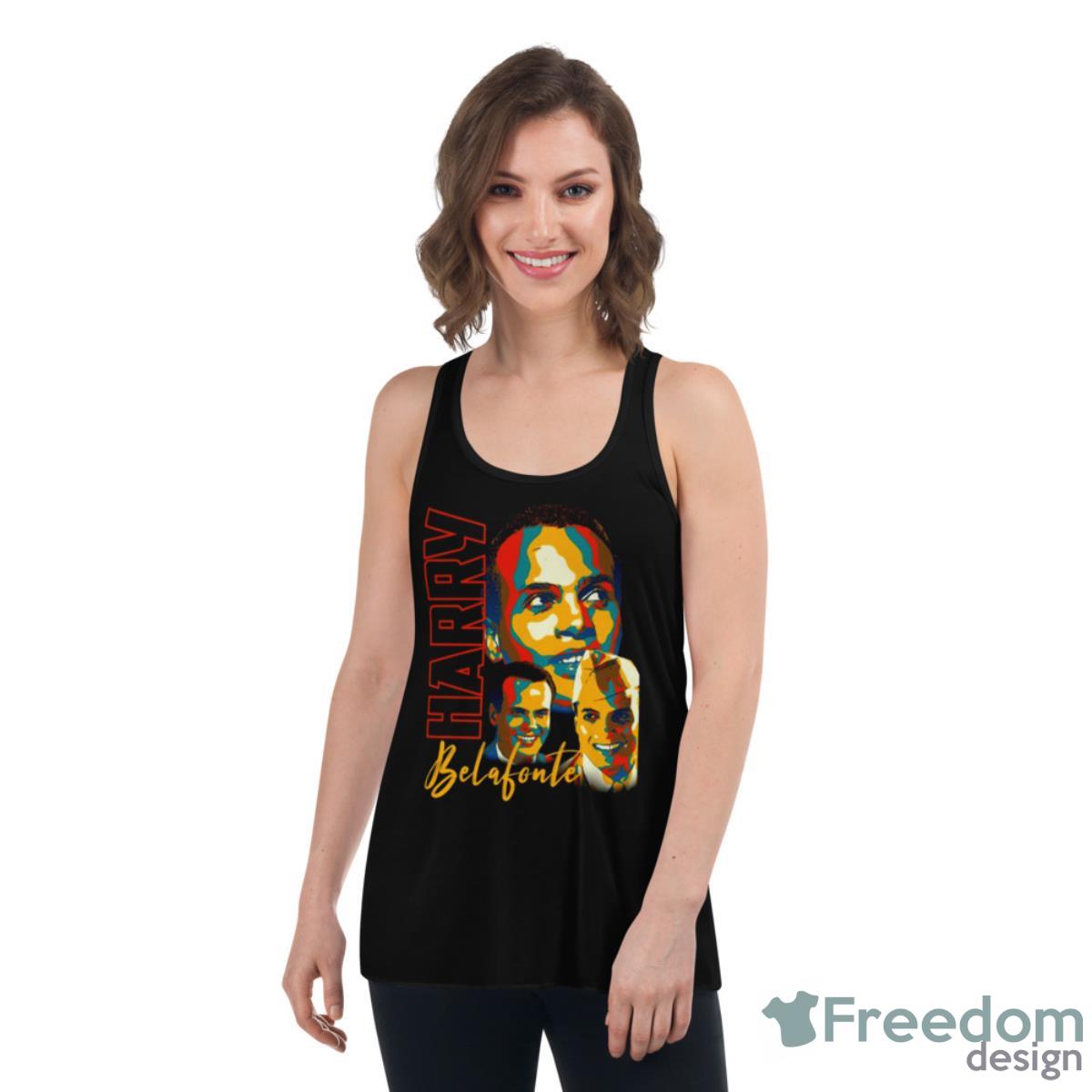 Harry Belafonte Tribute Black History Graphic Shirt - Womens Flowy Racerback Tank Harry Belafonte Tribute Black History Graphic Shirt - Womens Flowy Racerback Tank