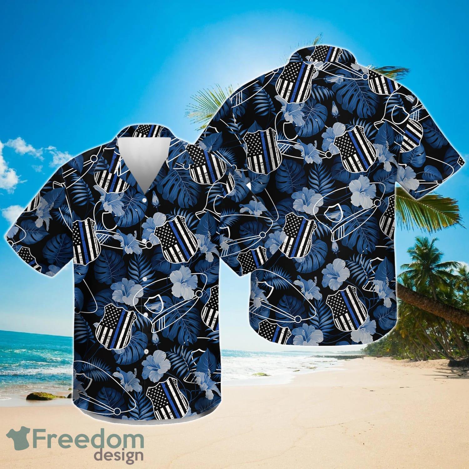 Hawaiian Police Thin Blue Line Shirt For Men And Women Product Photo 1