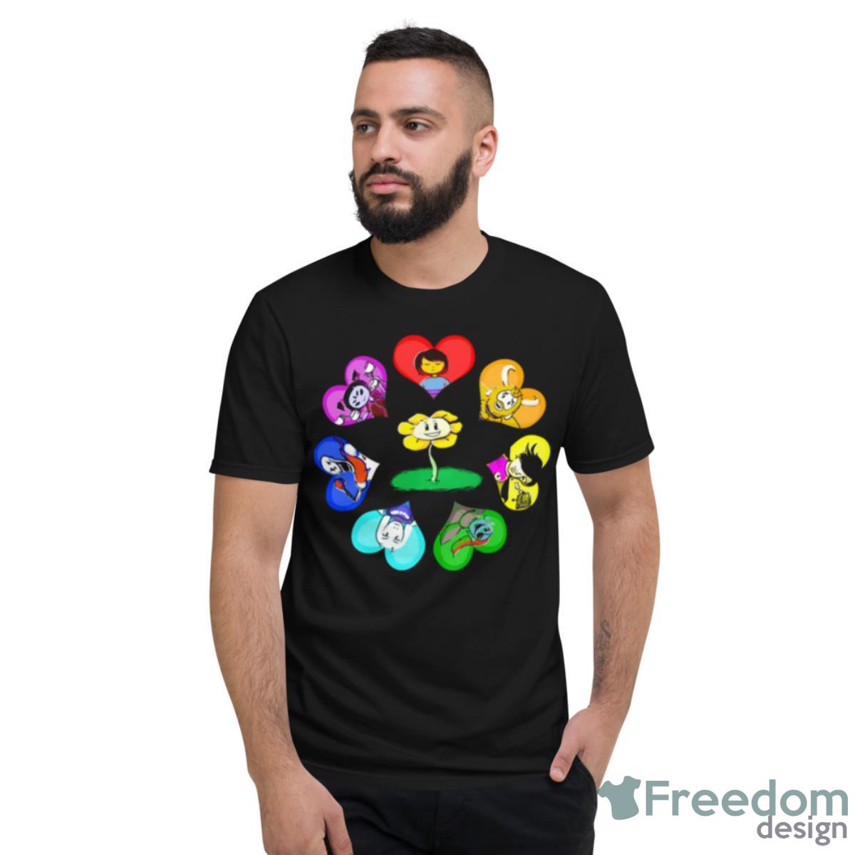 Hearts With Characters Undertale Shirt - Short Sleeve T-Shirt