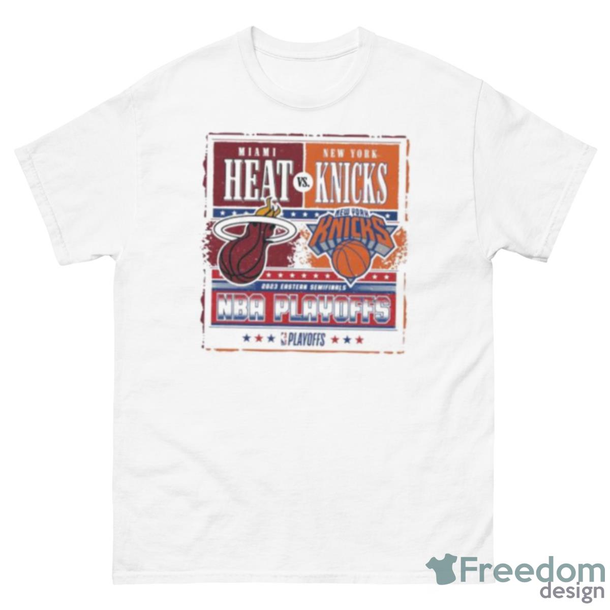 Heat Vs Knicks White Hot Matchup Shirt - 500 Men’s Classic Tee Gildan