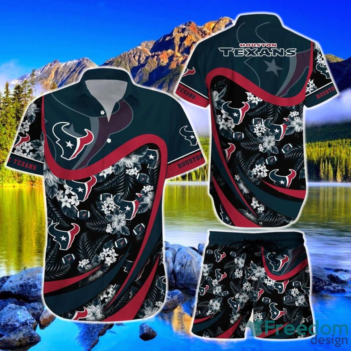 Houston Texans NFL Football Hawaiian Shirt And Short Graphic Summer The Champion Product Photo 1