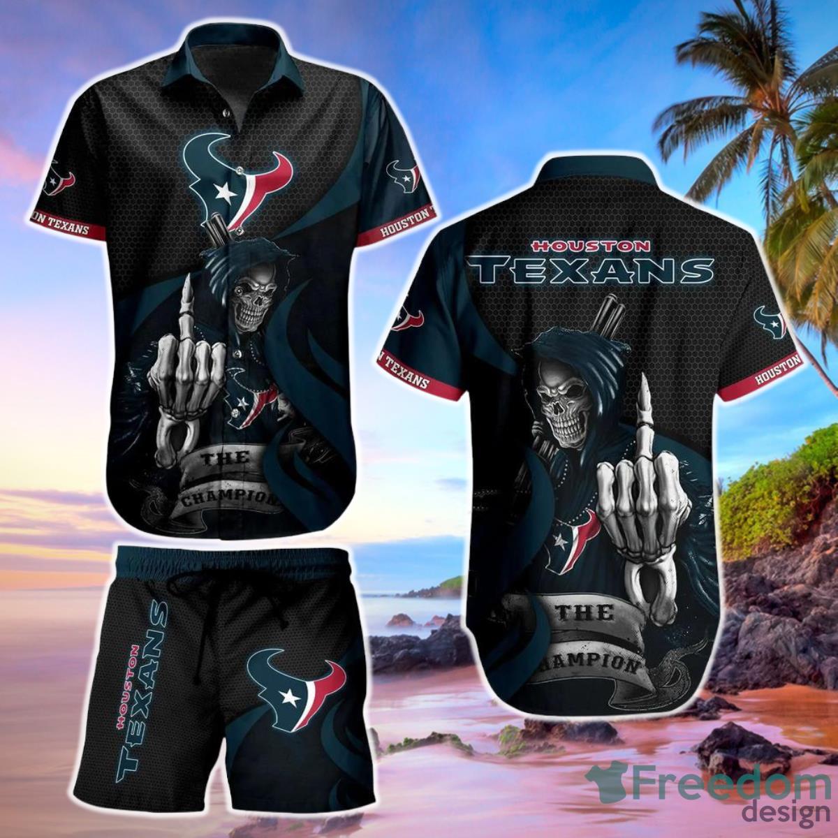 Houston Texans NFL Football Hawaiian Shirt And Short Graphic Summer Tropical Pattern Product Photo 1