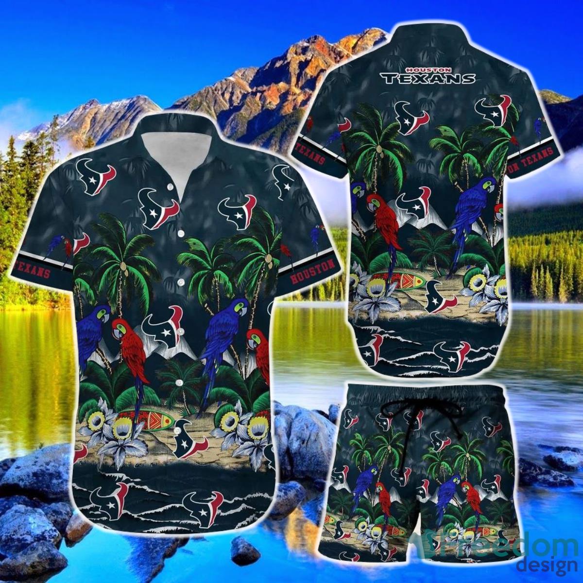 Houston Texans NFL Hawaiian Shirt And Short Best Gift For Football NFL Fans Product Photo 1