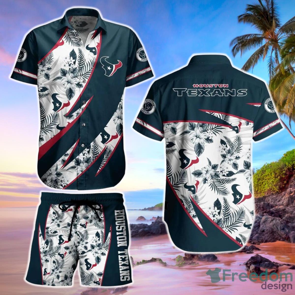 Houston Texans NFL Hawaiian Shirt And Short Style Tropical Graphic Summer For Awesome Fans Product Photo 1