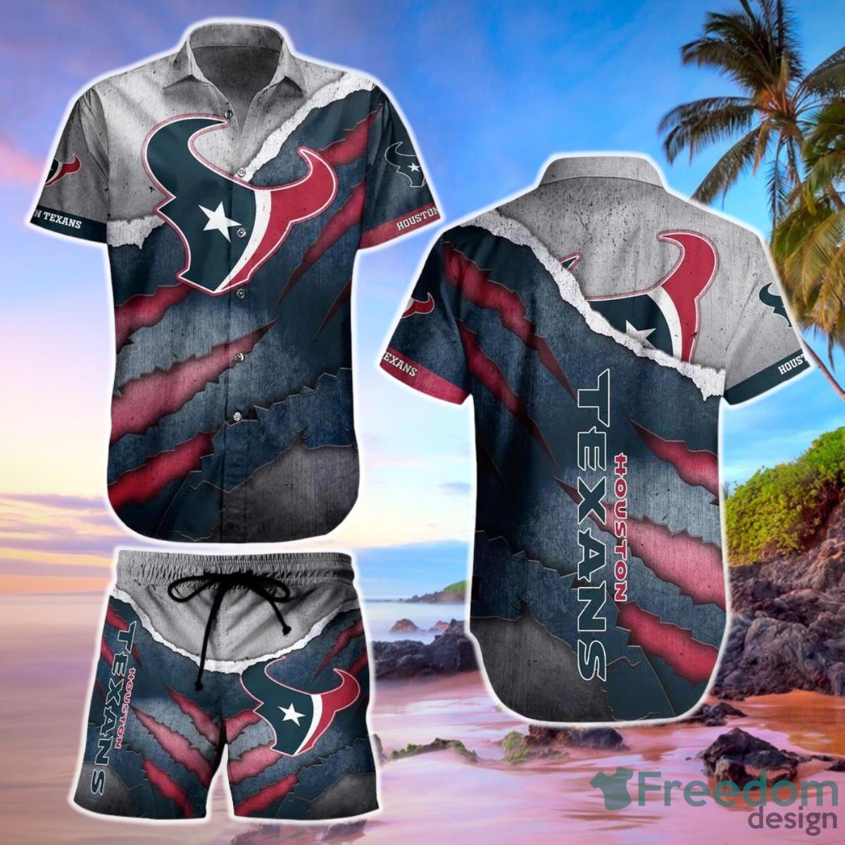 Houston Texans NFL Hawaiian Shirt And Short Summer Vintage Beach Shirt For Your Loved Ones Product Photo 1