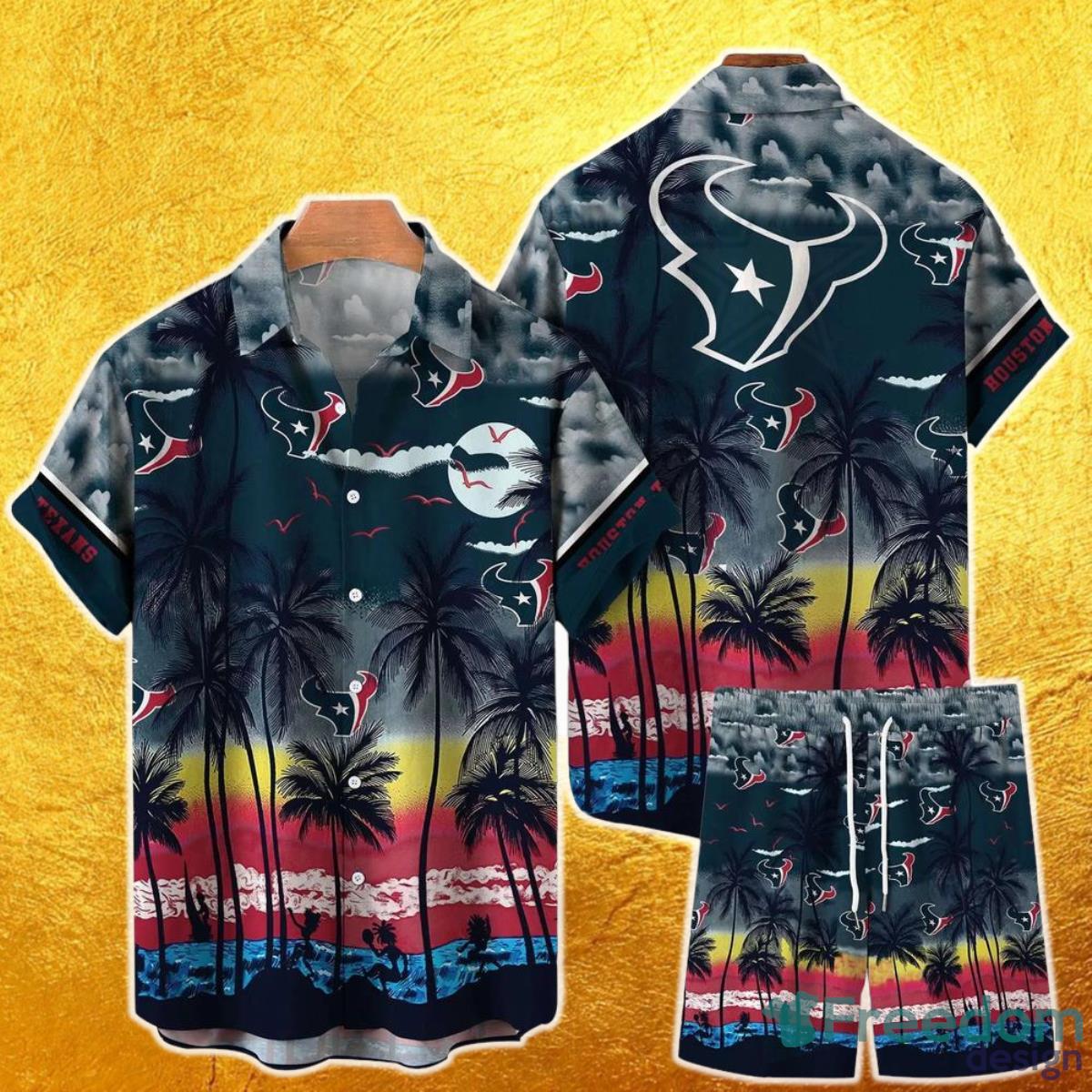 Houston Texans NFL Hawaiian Shirt And Short Tropical Pattern This Summer Shirt New Gift For Best Fan Product Photo 1