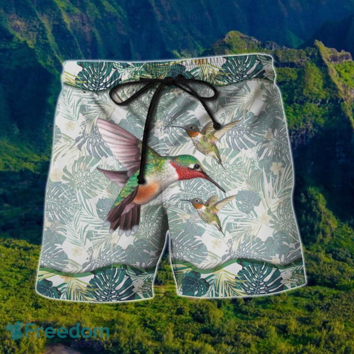 Hummingbird Hawaiian Shirt And Short For Men And Women Product Photo 2