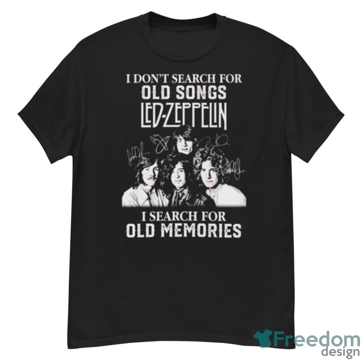 I Don’t Search For Old Songs Led Zeppelin I Search For Old Memories Signatures Shirt - G500 Men’s Classic T-Shirt