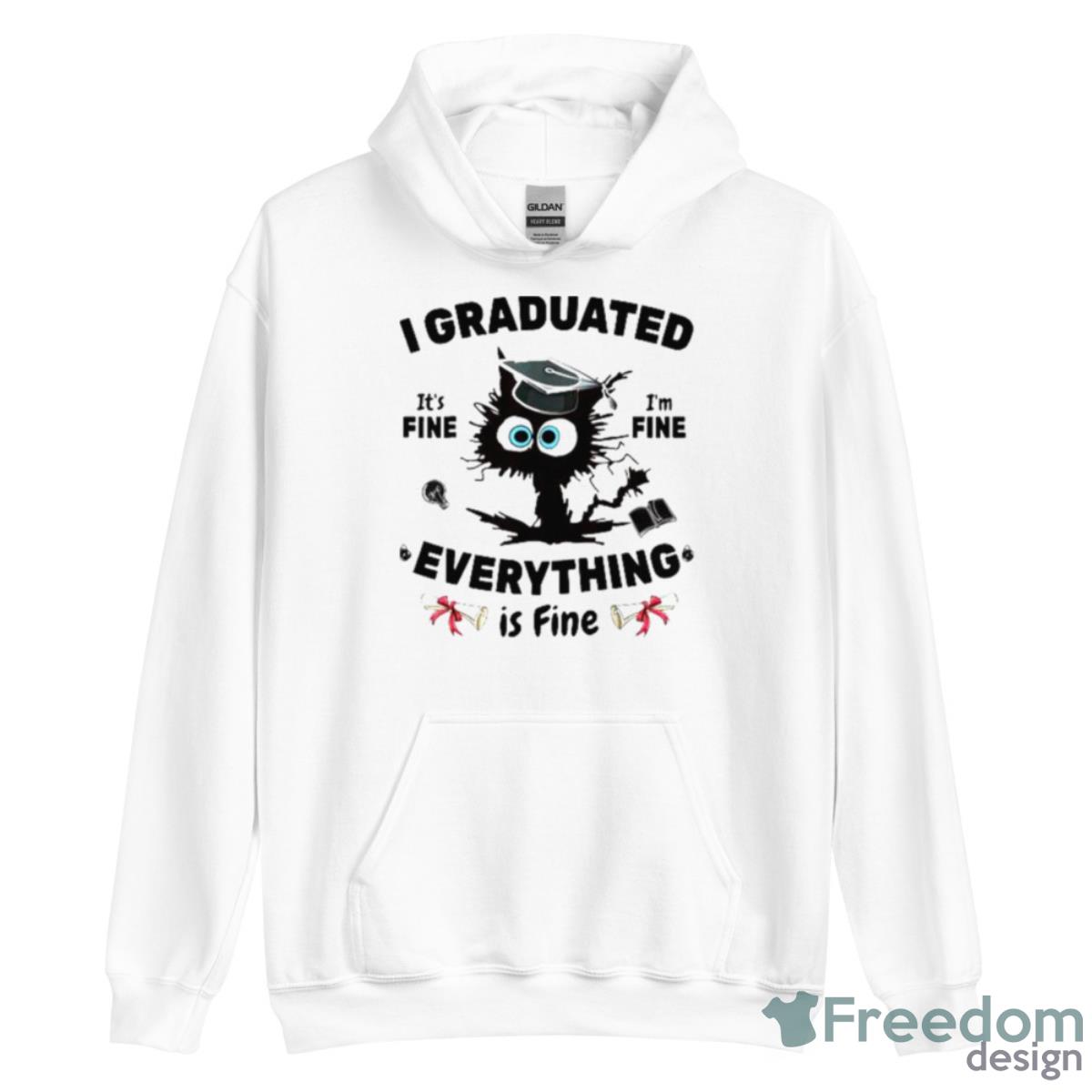 I Graduated Graduate Class 2023 Funny Black Cat Shirt image I Graduated Graduate Class 2023 Funny Black Cat Shirt - Unisex Heavy Blend Hooded Sweatshirt