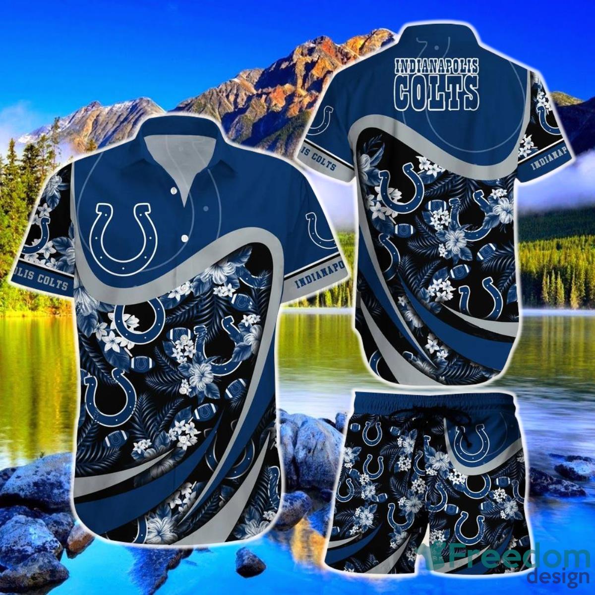 Indianapolis Colts NFL Football Hawaiian Shirt And Short Graphic Summer The Champion Product Photo 1