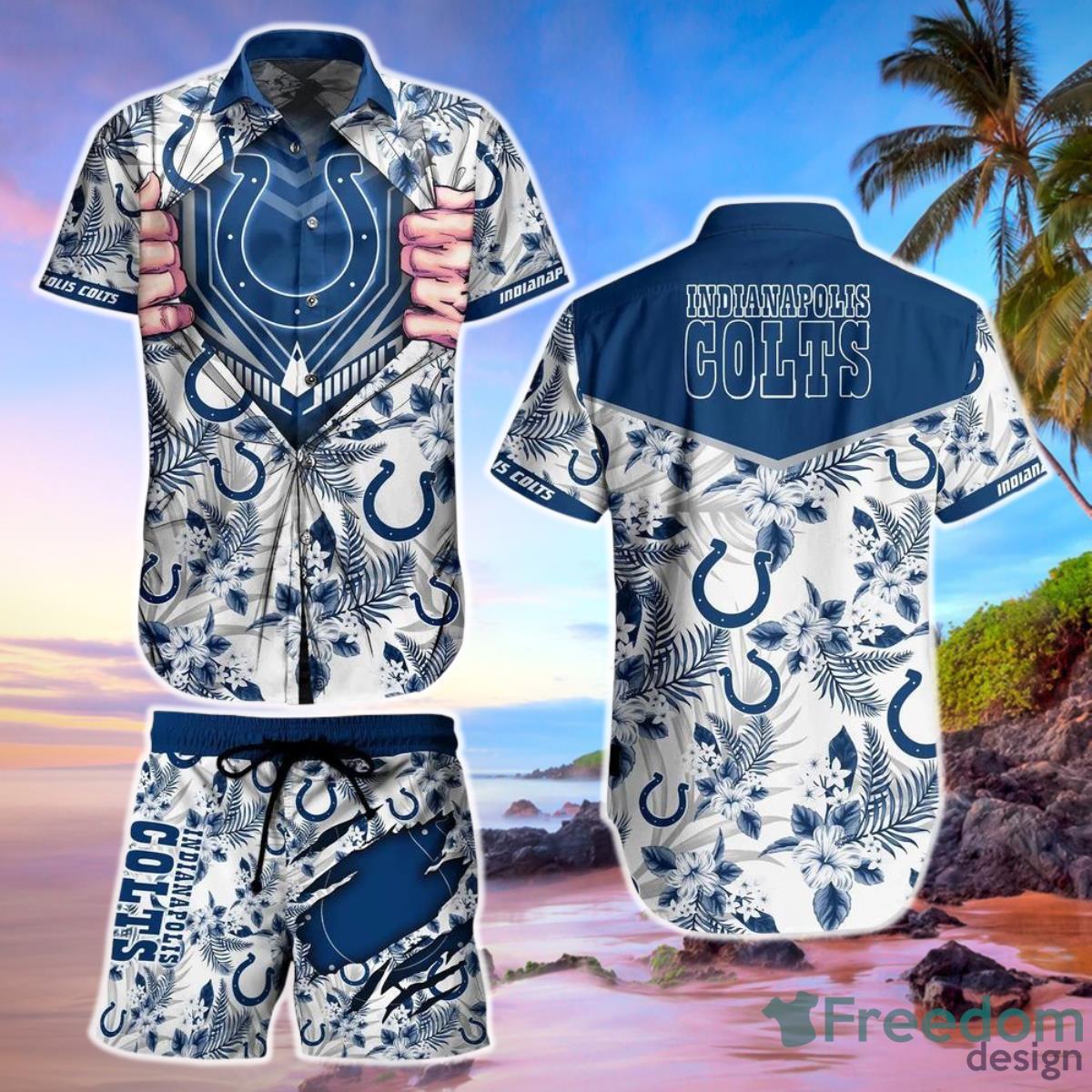 Indianapolis Colts NFL Football Hawaiian Shirt And Short New Summer For Big Fans Gift For Men Women Product Photo 1