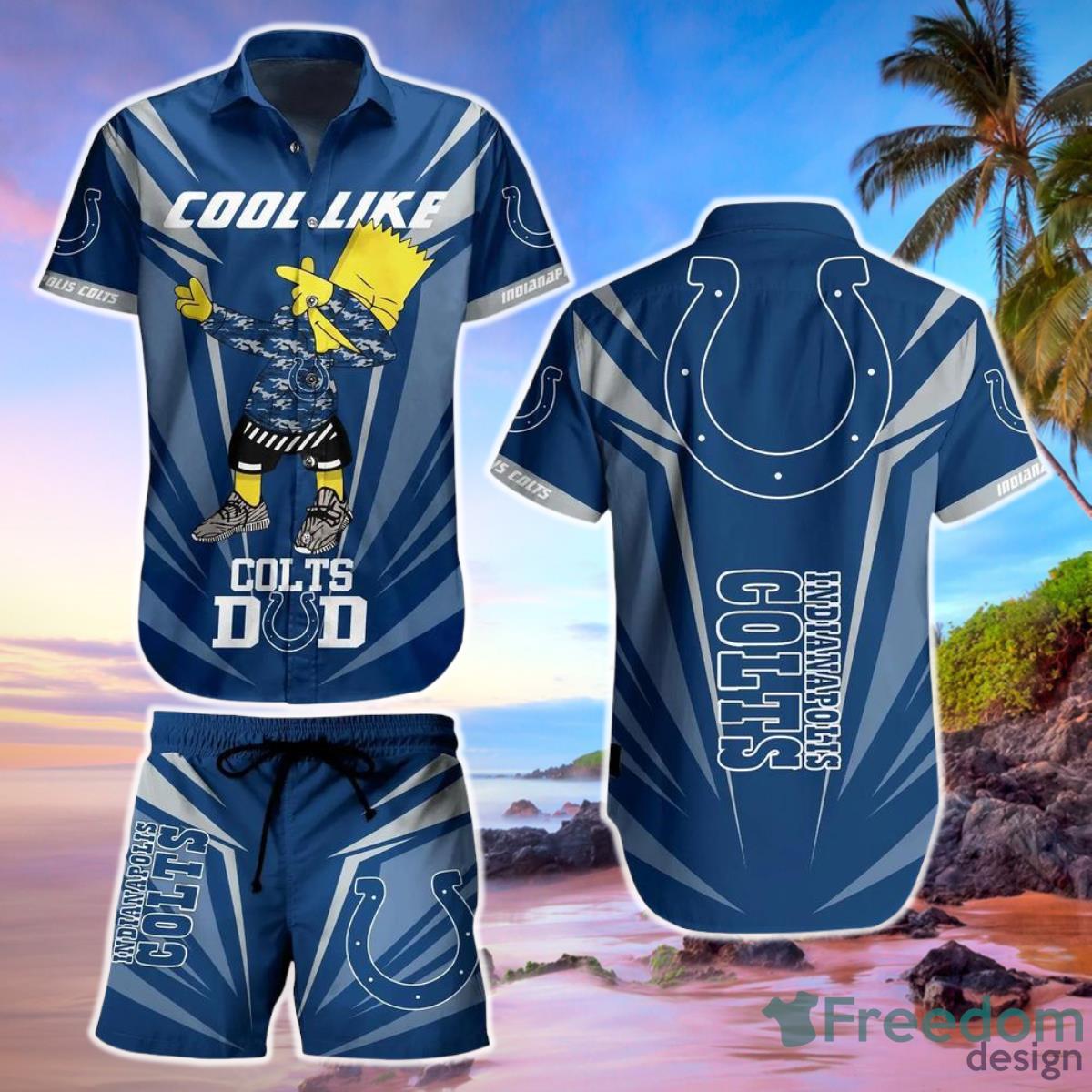 Indianapolis Colts NFL Hawaiian Shirt And Short Bart Simpson Summer Perfect Gift For Fans NFL Product Photo 1