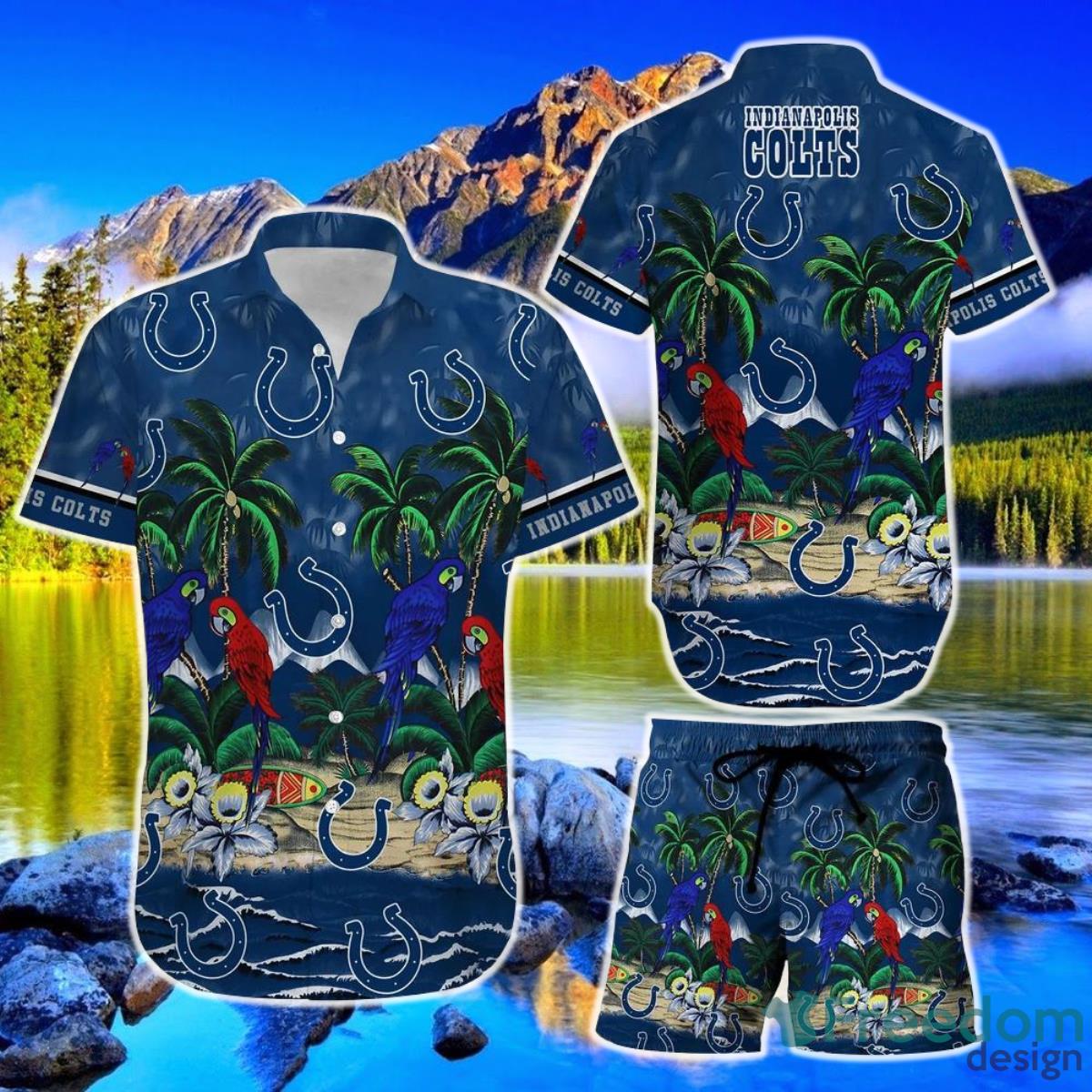 Indianapolis Colts NFL Hawaiian Shirt And Short Best Gift For Football NFL Fans Product Photo 1