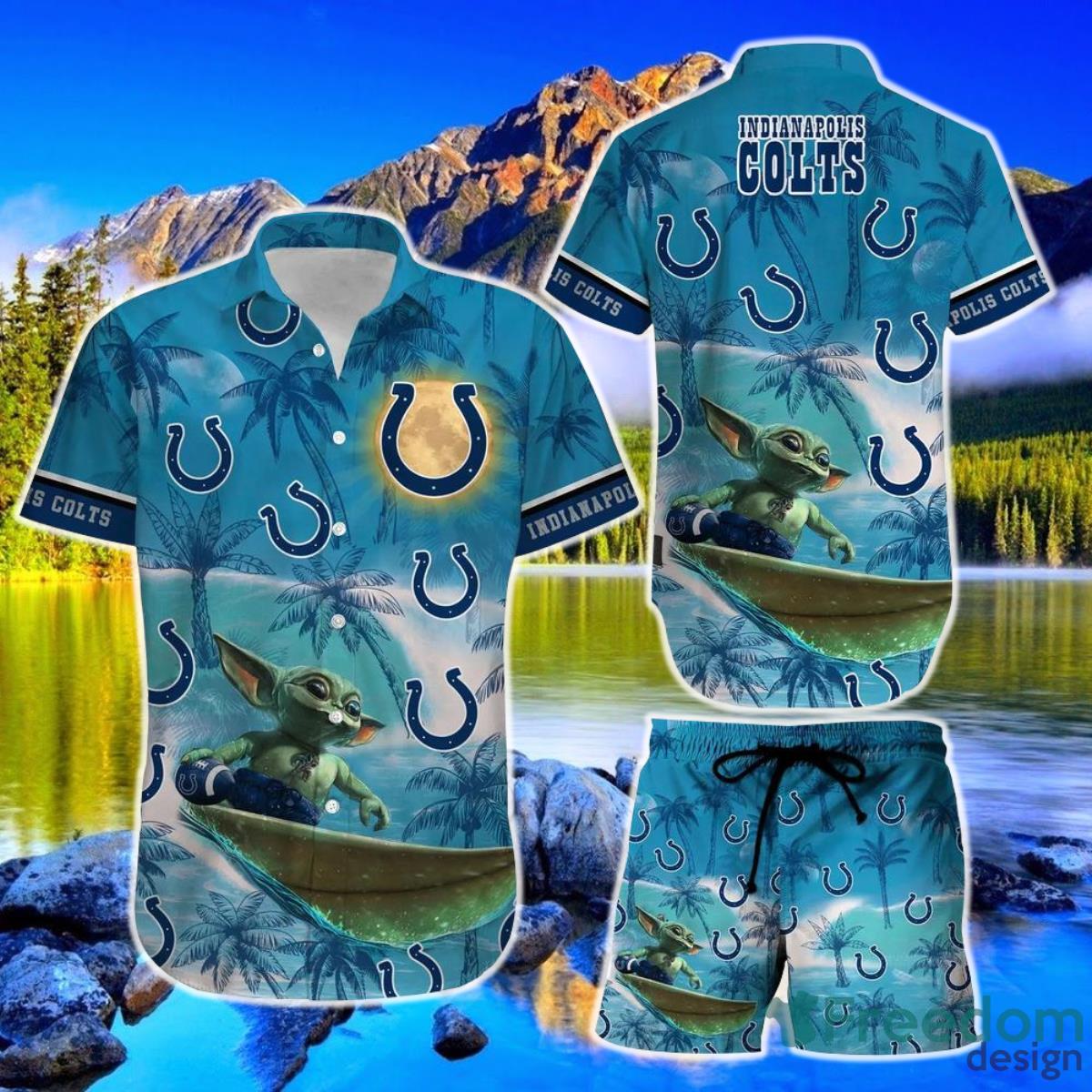 Indianapolis Colts NFL Hawaiian Shirt And Short Tropical Pattern Beach Product Photo 1