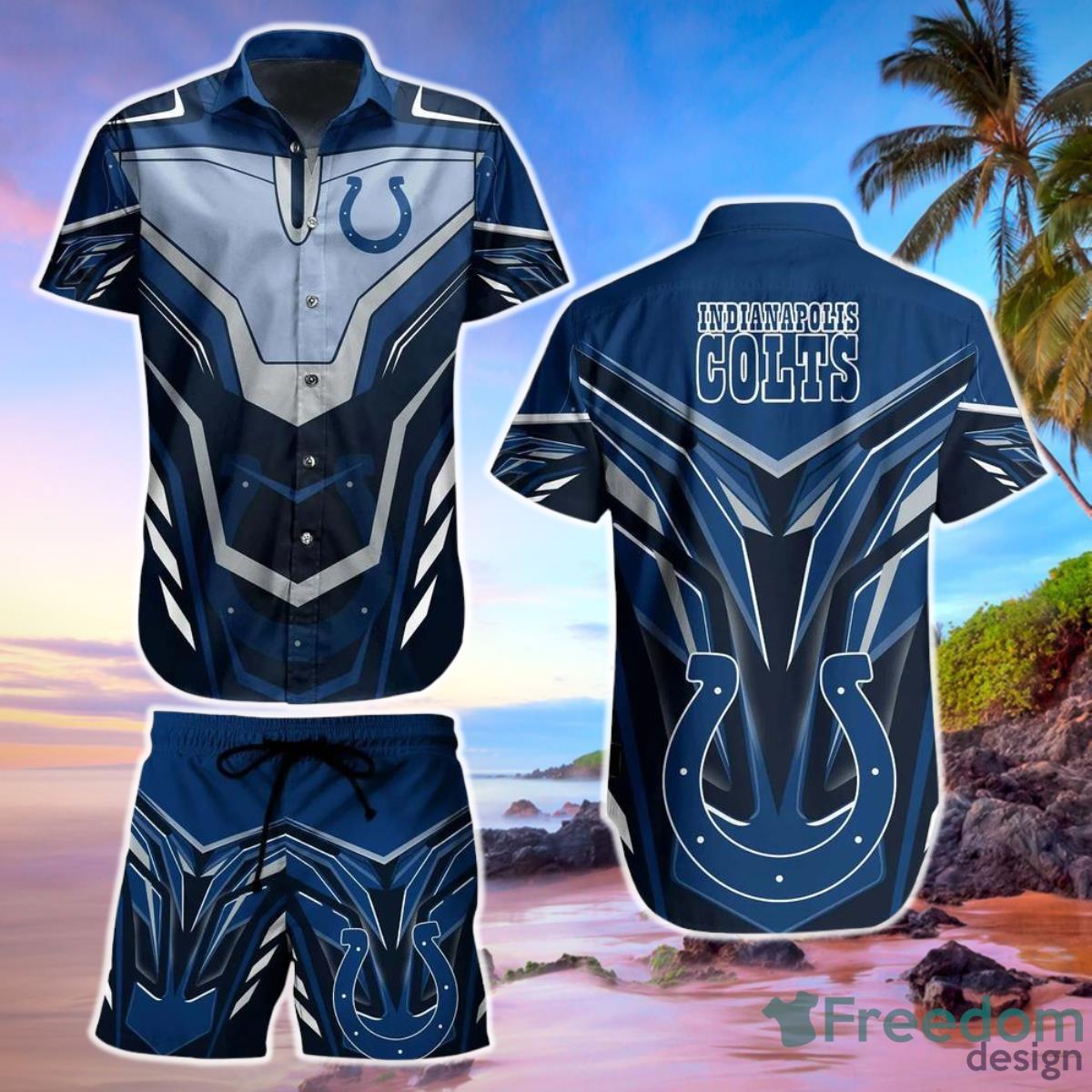 Indianapolis Colts NFL Hawaiian Short Shirt Hot Trend Summer For Sports Fans NFL Enthusiast Product Photo 1