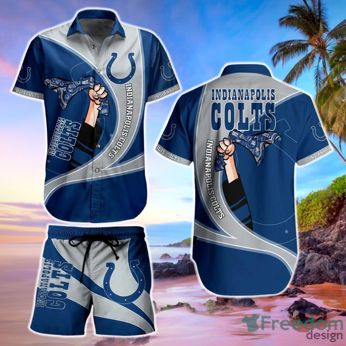 Indianapolis Colts NFL Hawaiian Short Shirt New Summer For Football NFL Fans Product Photo 1