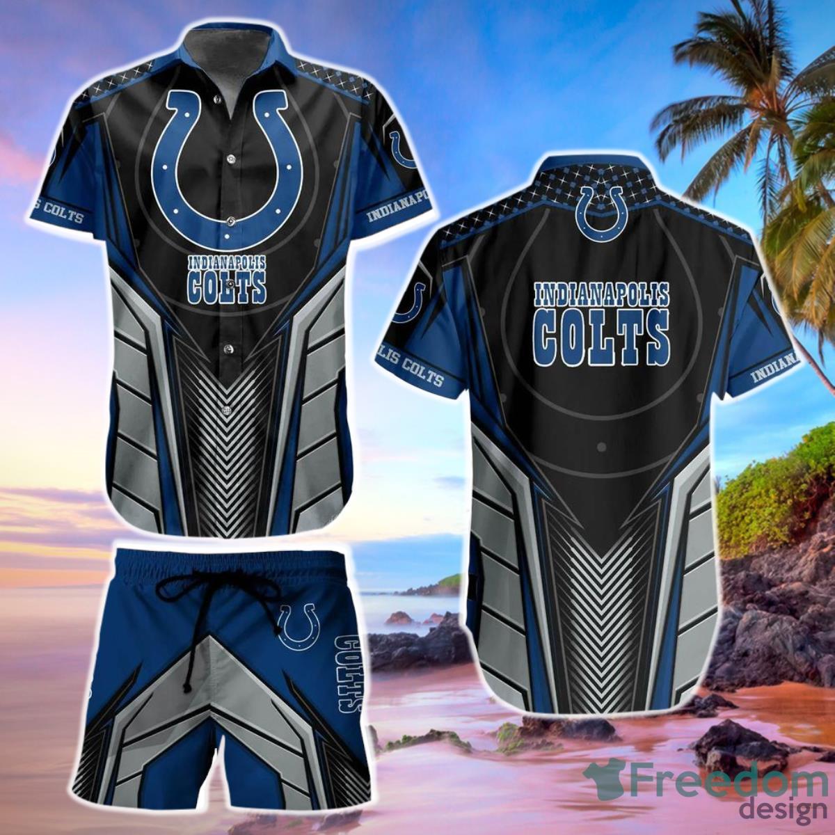 Indianapolis Colts NFL Hawaiian Short Shirt Summer Gift For Sports Enthusiast Product Photo 1