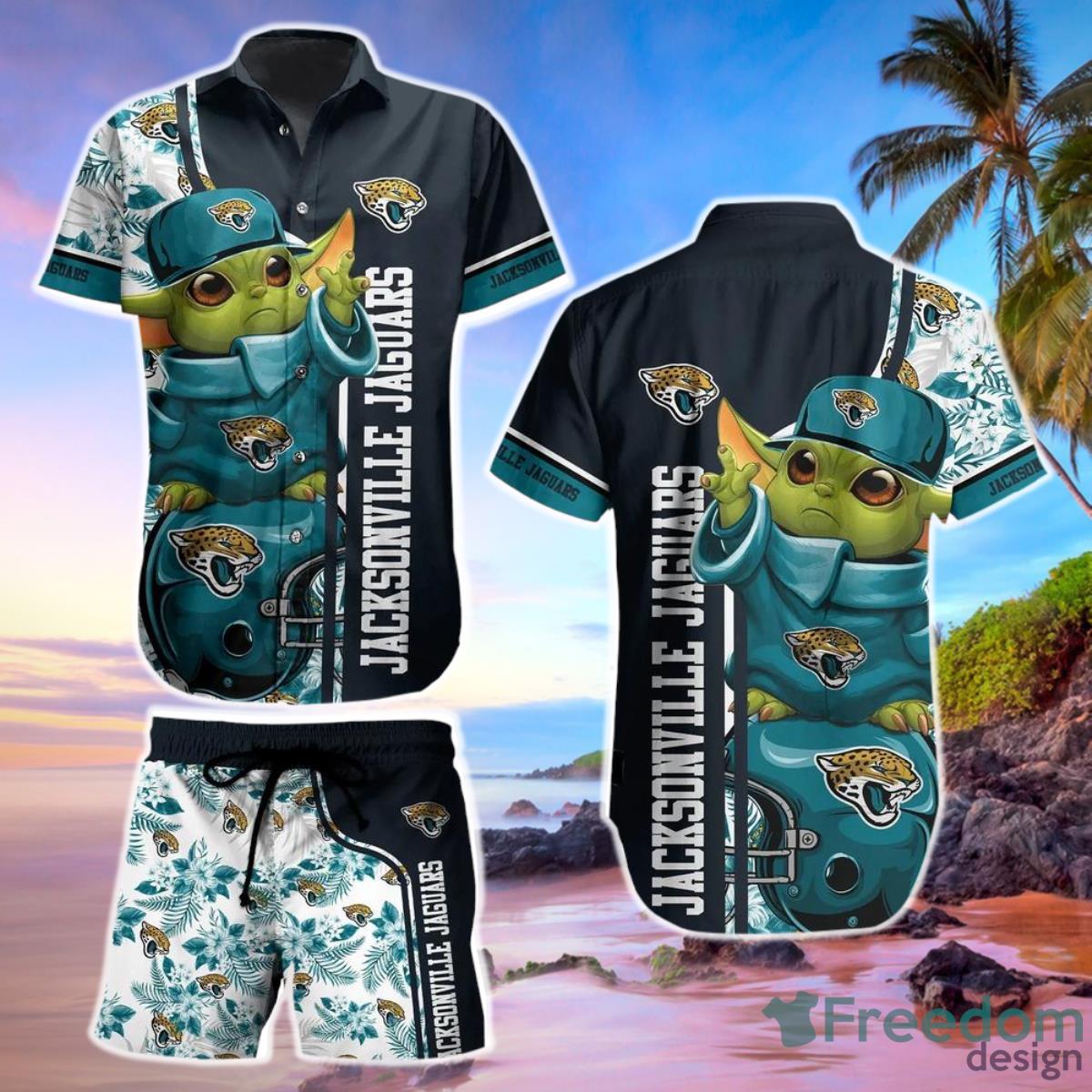 Jacksonville Jaguars Football Nfl Baby Yoda Hawaiian Shirt And Short New Collection Summer Product Photo 1