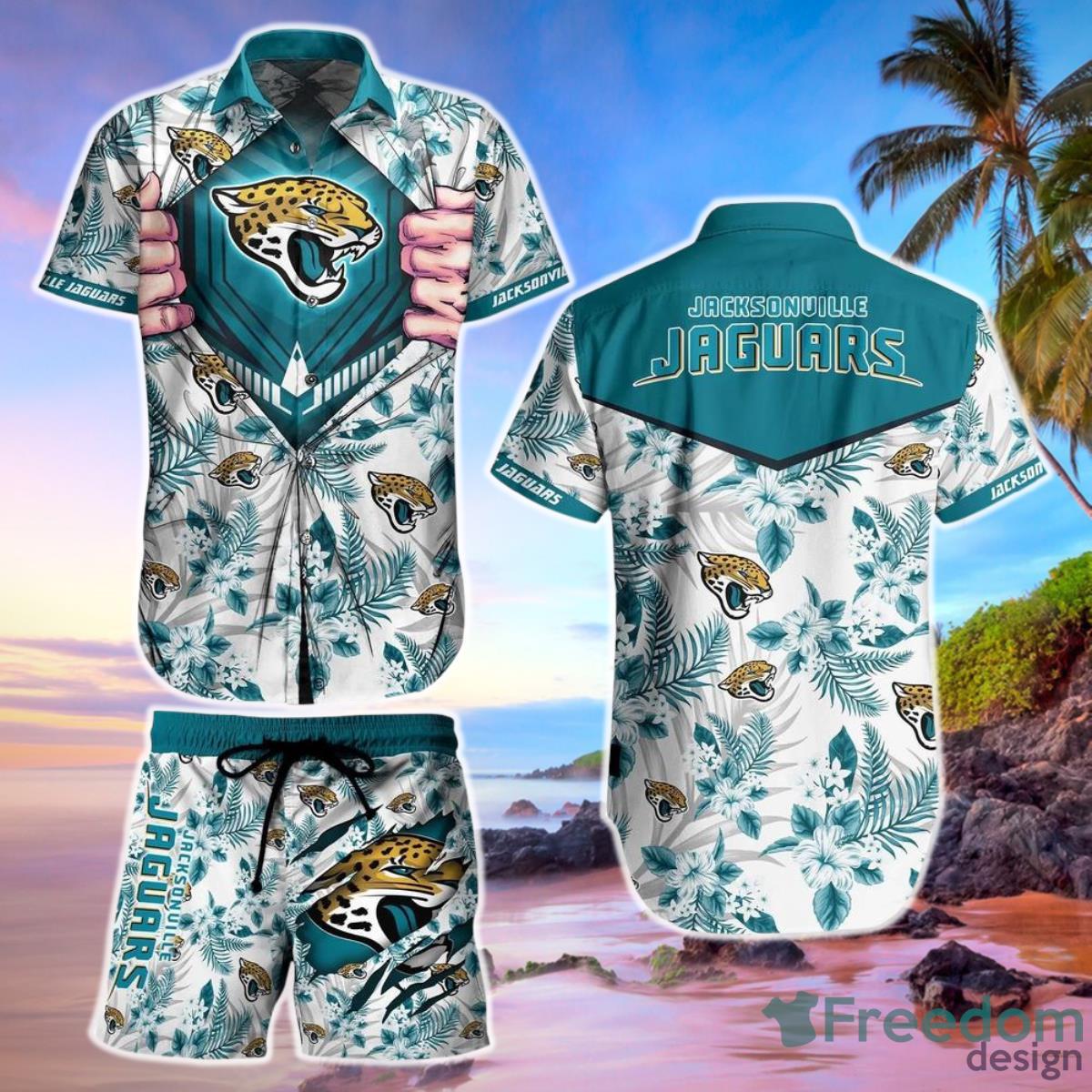 Jacksonville Jaguars Nfl Football Hawaiian Shirt And Short New Summern Product Photo 1