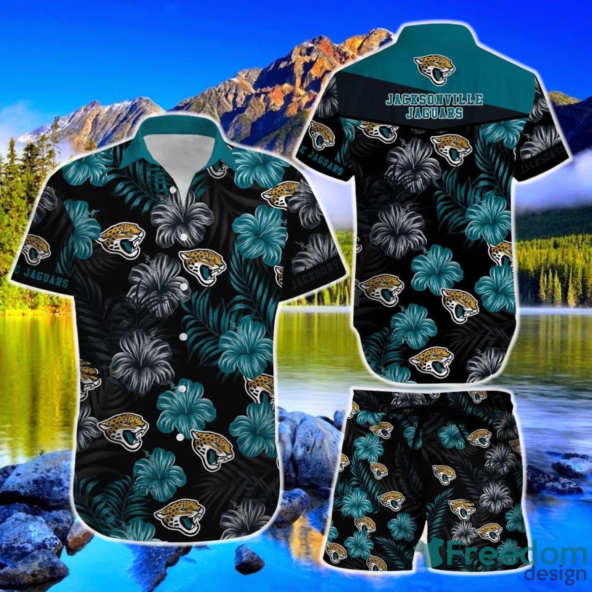 Jacksonville Jaguars Nfl Football Hawaiian Shirt Short Summer With Flower Graphic Retro Sunset Hawaii Product Photo 1