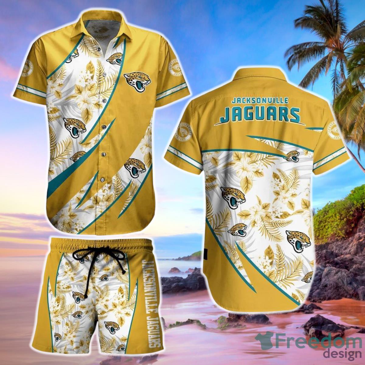 Jacksonville Jaguars NFL Logo Combo Hawaiian Shirt And Short