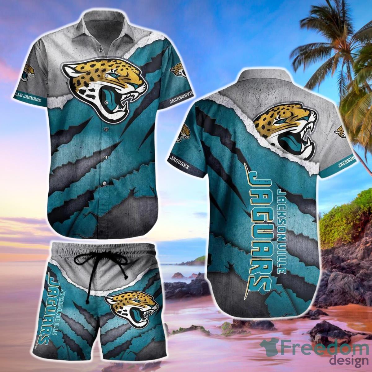 Jacksonville Jaguars Nfl Hawaiian Shirt And Short Summer Vintage Beach Shirt For Your Loved Ones Product Photo 1