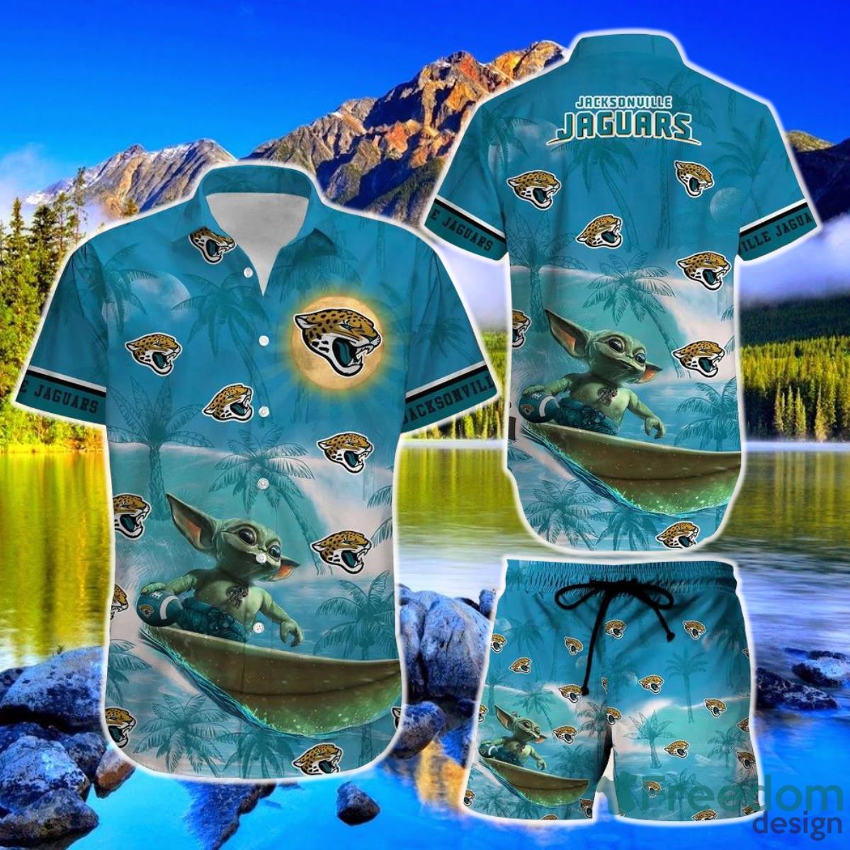 Jacksonville Jaguars Nfl Hawaiian Shirt And Short Tropical Pattern Beach Shirt New Gift For Sports Fans Product Photo 1