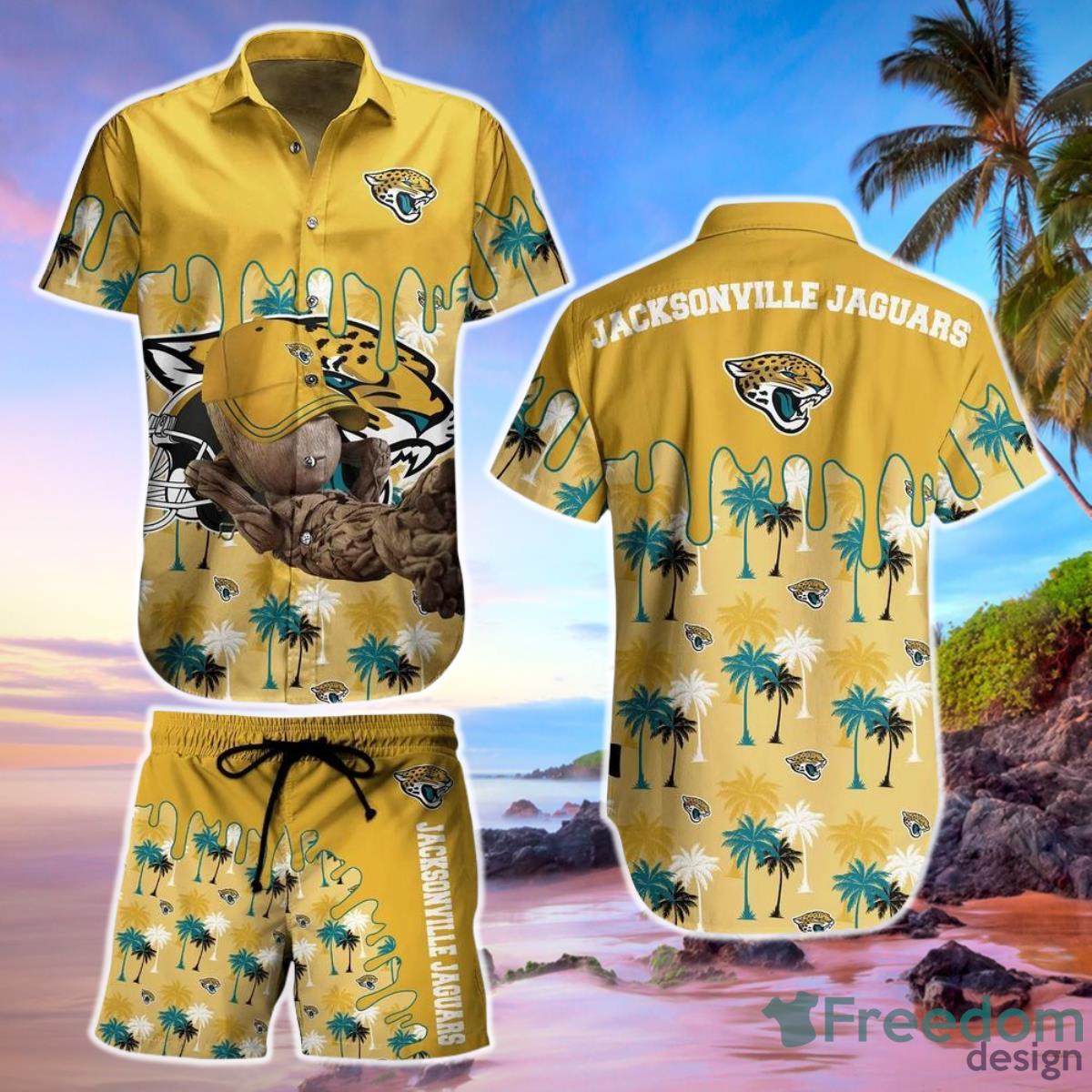 Jacksonville Jaguars Nfl Hawaiian Short Shirt Groot Graphic New Summer Perfect Best Gift Ever Product Photo 1