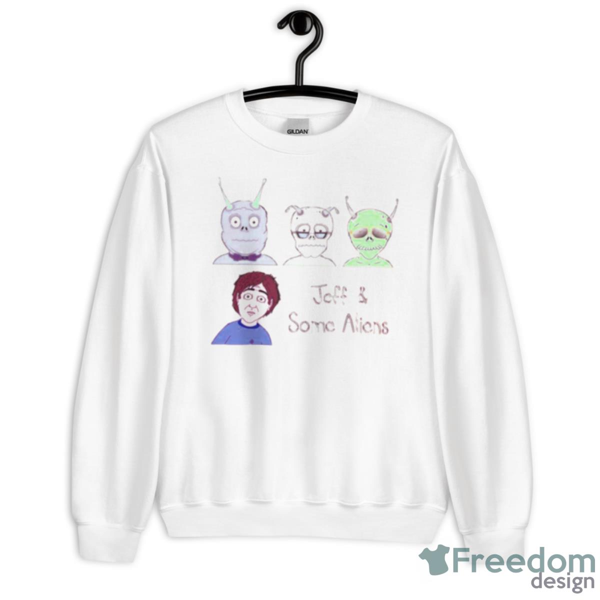 Jeff & Some Aliens Cartoon Shirt - Unisex Heavy Blend Crewneck Sweatshirt