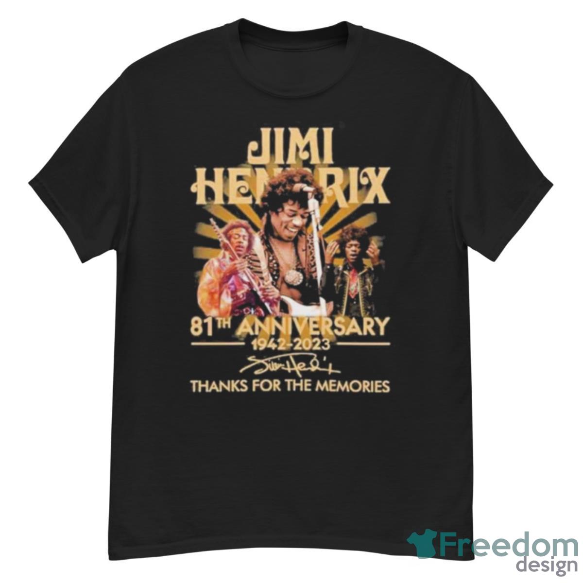 Jimi Hendrix 81th Anniversary 1942 2023 Thank For The Memories Signature Shirt - G500 Men’s Classic T-Shirt