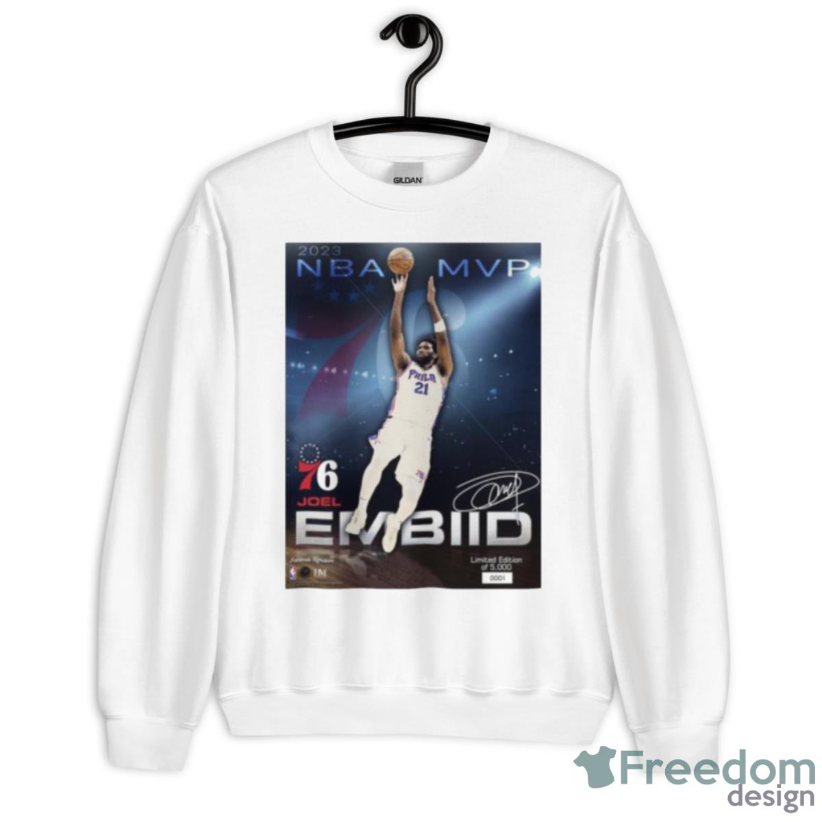 Joel Embiid Philadelphia 76ers 2023 NBA Playoffs MVP Shirt - Unisex Heavy Blend Crewneck Sweatshirt