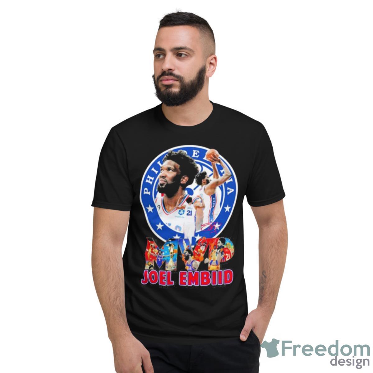 Joel Embiid Philadelphia 76ers MVP 2023 Season Shirt - Short Sleeve T-Shirt