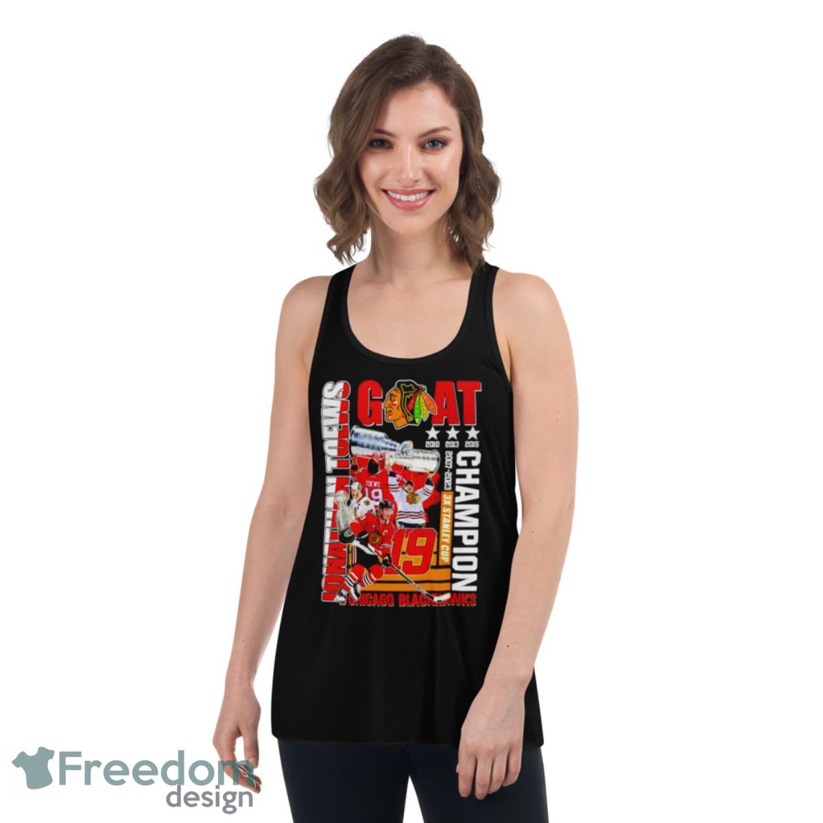 Jonathan Toews 3X Stanley Cup Champion Chicago Blackhawks Shirt - Womens Flowy Racerback Tank Jonathan Toews 3X Stanley Cup Champion Chicago Blackhawks Shirt - Womens Flowy Racerback Tank