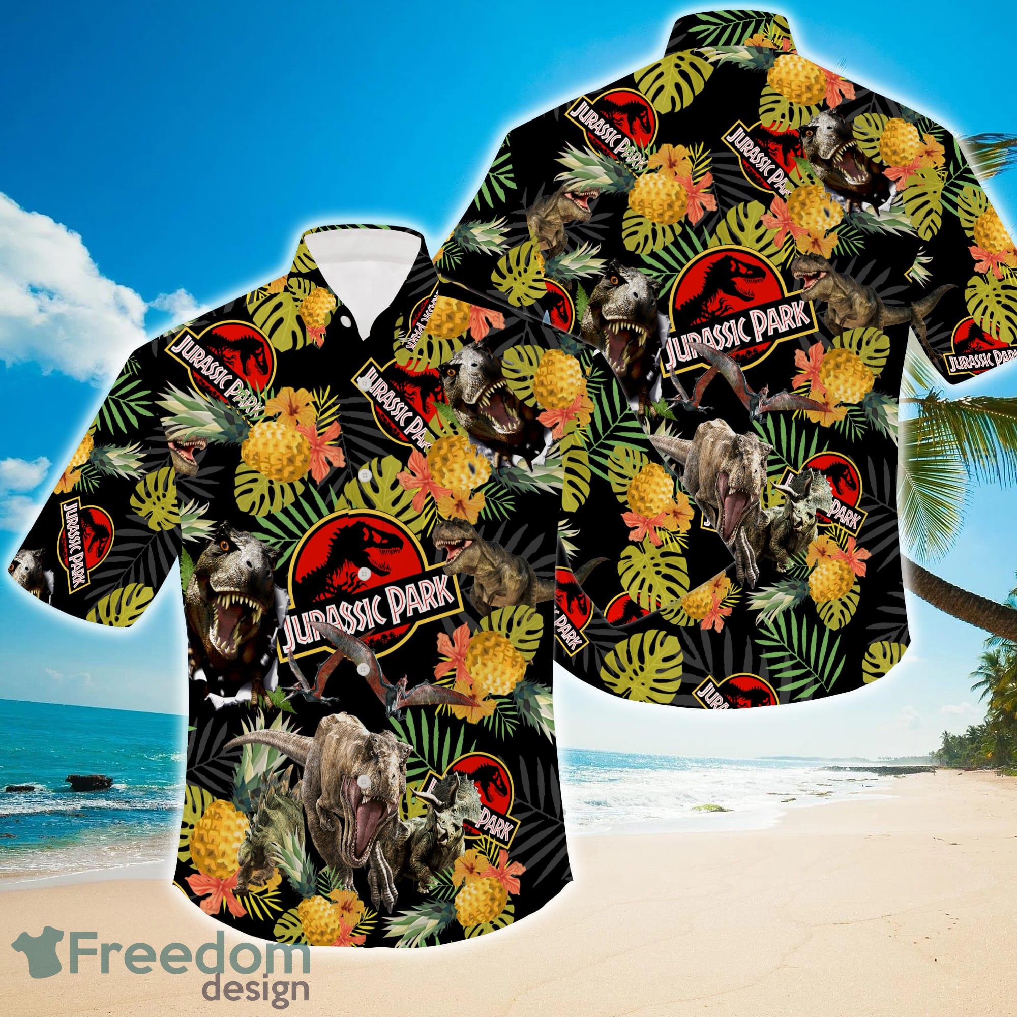 Jurassic Park Tropical Dinosaur Hawaiian Shirt Product Photo 1