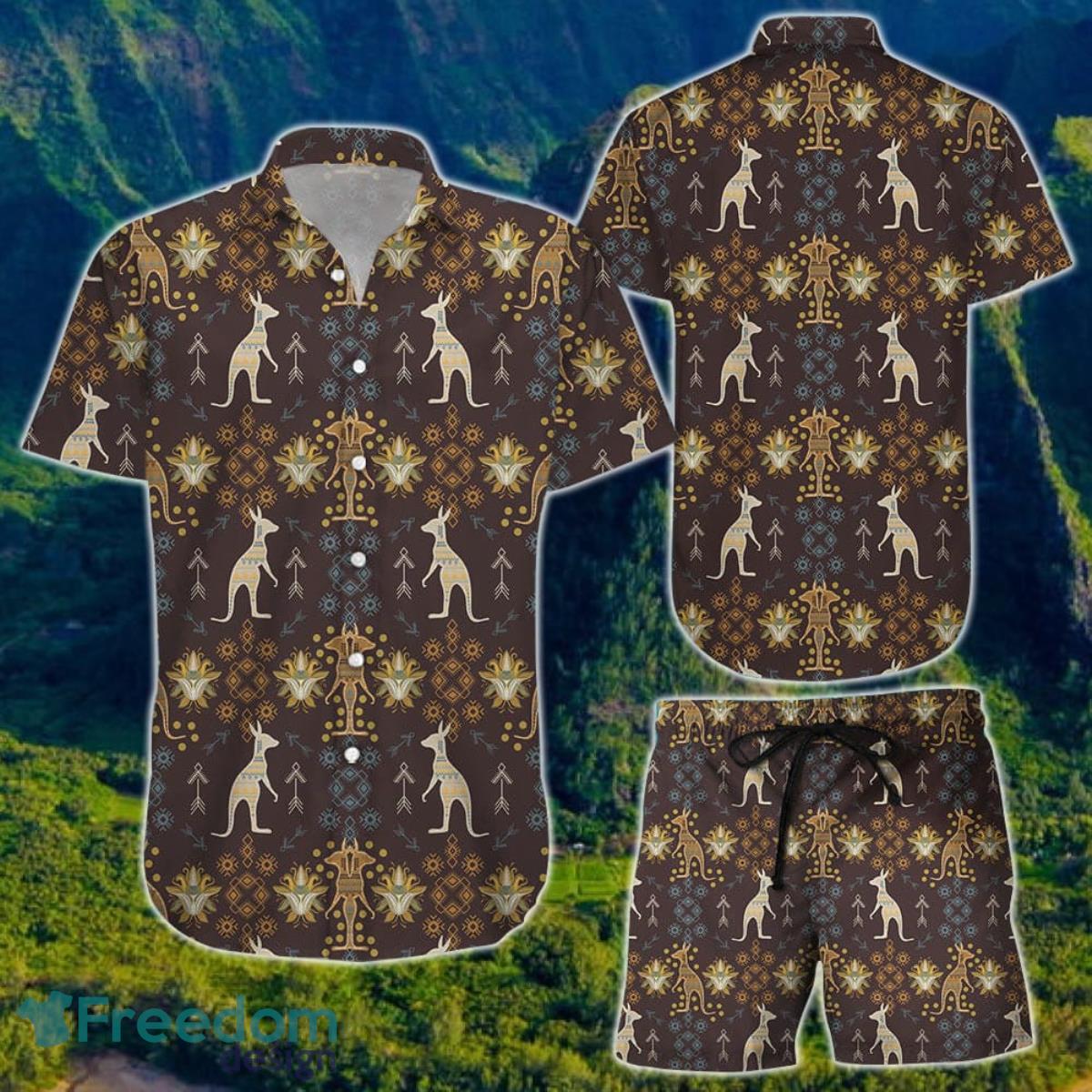 Kangaroo Hawaiian Shirt And Short For Men And Women Product Photo 1