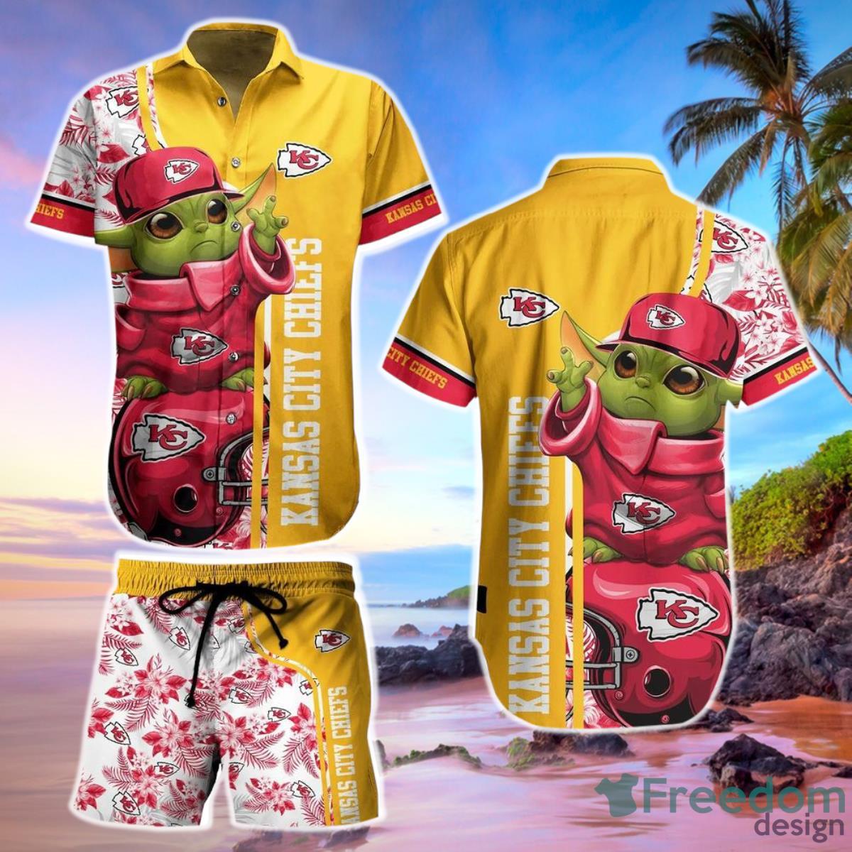 Kansas City Chiefs Football Nfl Baby Yoda Hawaiian Shirt And Short New Collection Summer Product Photo 1