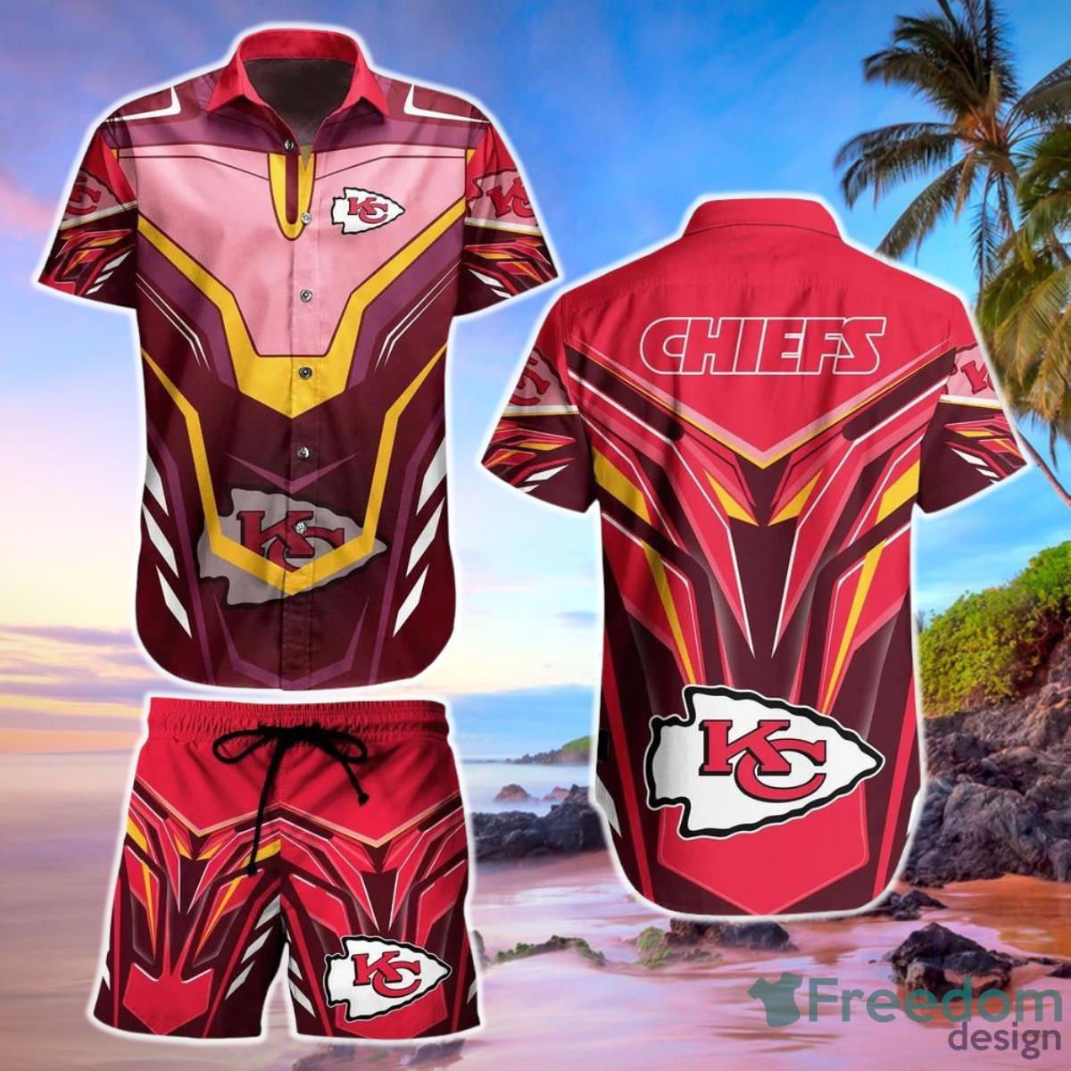 Kansas City Chiefs Nfl Hawaiian Shirt and Short Hot Trend Summer For Sports Fans Nfl Enthusiast Product Photo 1