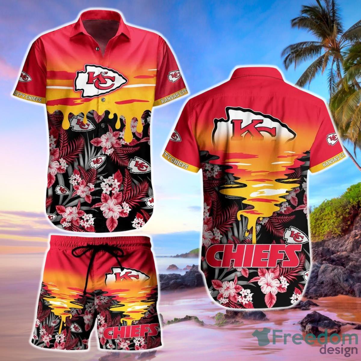 Kansas City Chiefs Nfl Hawaiian Shirt And Short Tropical Pattern Beach Shirt New Gift For Best Fan Product Photo 1