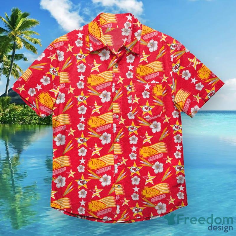Kansas City Chiefs NFL Mens Americana Hawaiian Shirt - Freedomdesign