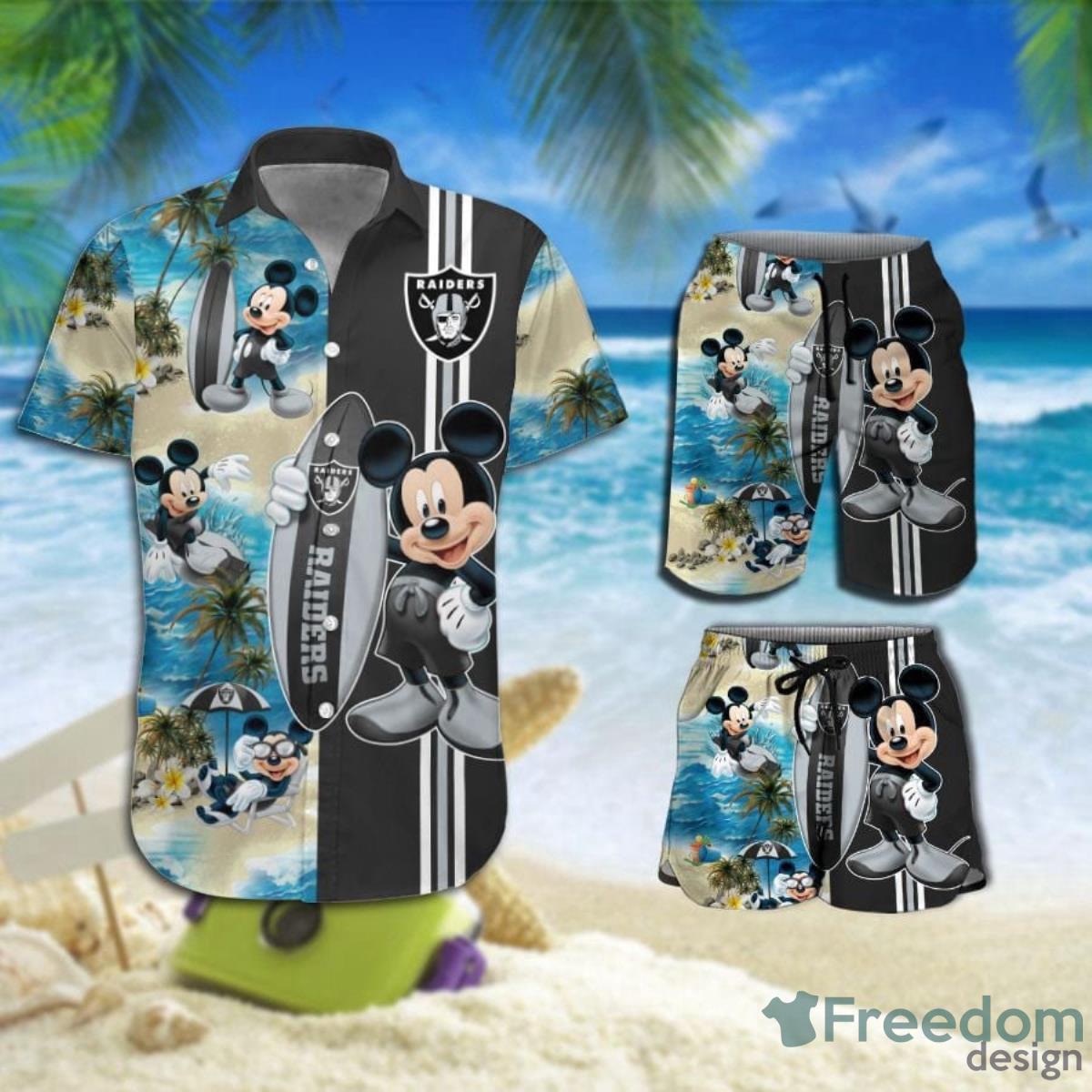 Las Vegas Raiders Mickey Mouse Summer Aloha Shirt For Men Women 3D Hawaiian Shirt Perfect Gift Product Photo 1